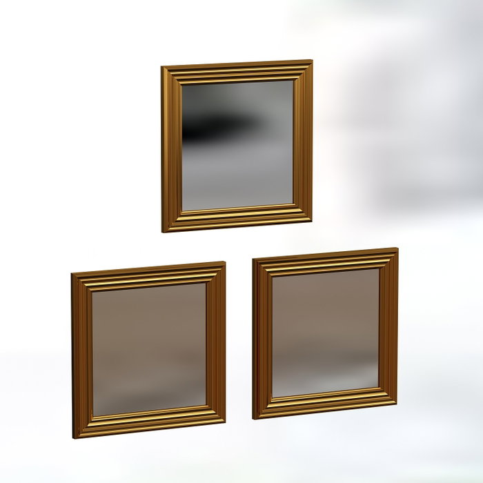 Hanah Home Juego de 3 Espejos Decorativos 'Otto - Gold' con Marco Dorado Brillante de MDF, 40x40x3 cm Hanah Home Juego de 3 Espejos Decorativos 'Otto - Gold' con Marco Dorado Brillante de MDF, 40x40x3 cm